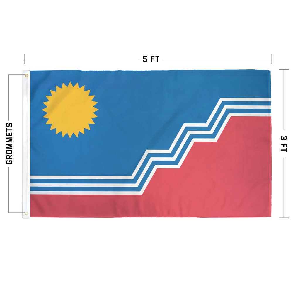 Sioux Falls city flag design specs and color breakdown diagram