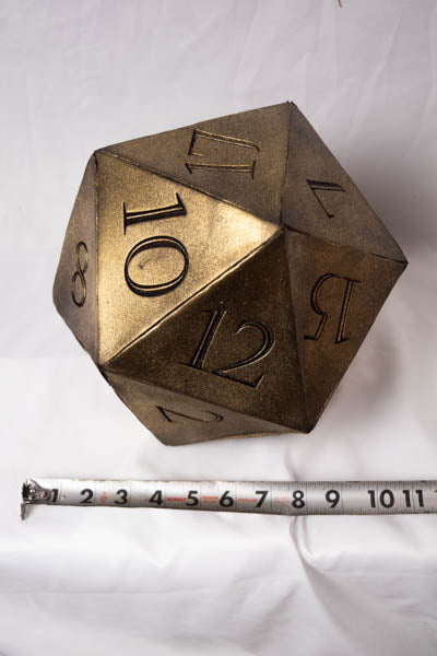 Dé géant D20, 25 cm de haut, accessoire de présentation