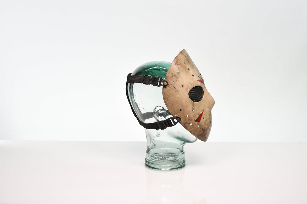 Jason Hockey Mask — worn on model showing fit and realistic scale