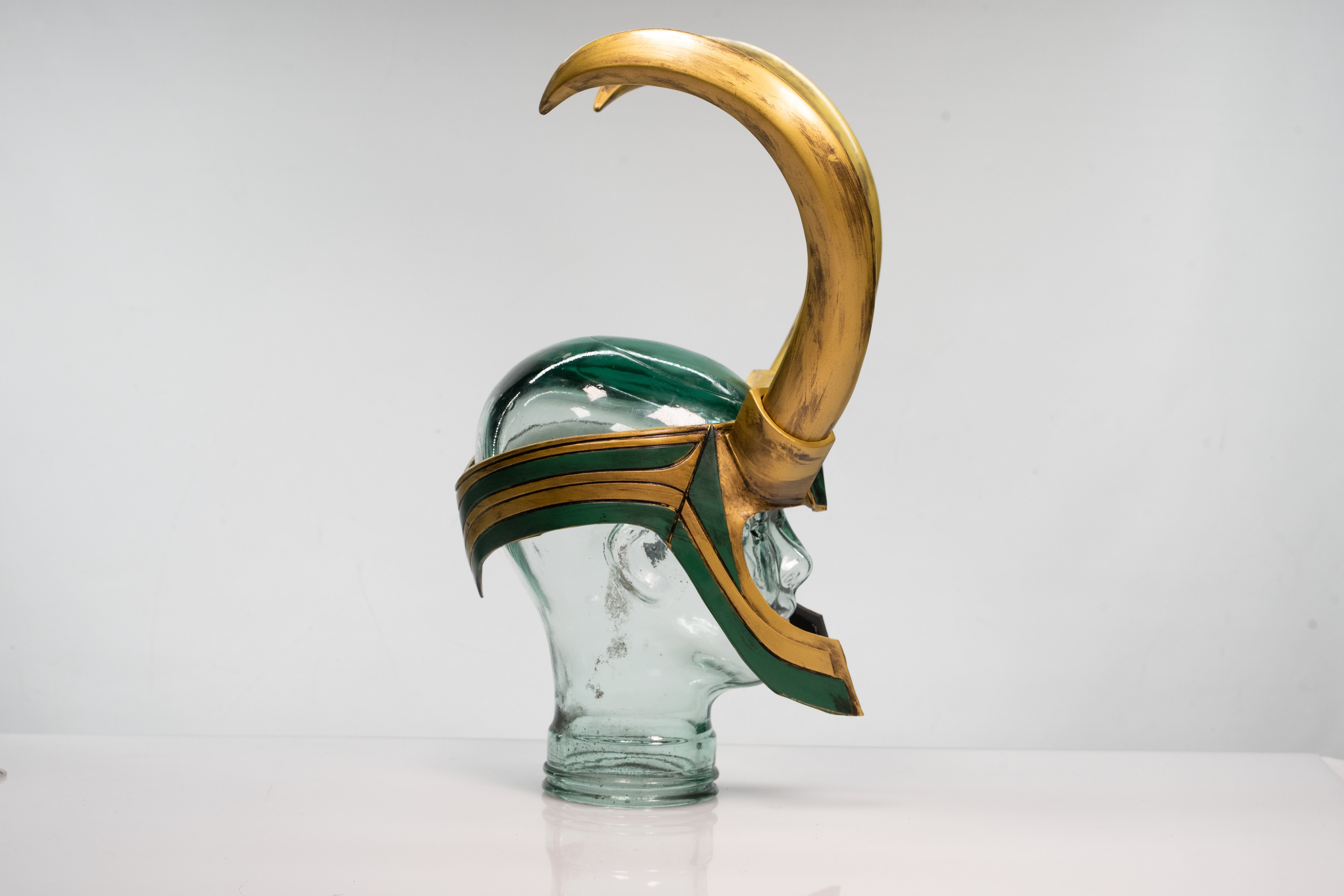 Ragnarok Loki Crown — front view highlighting gold and green paint finish