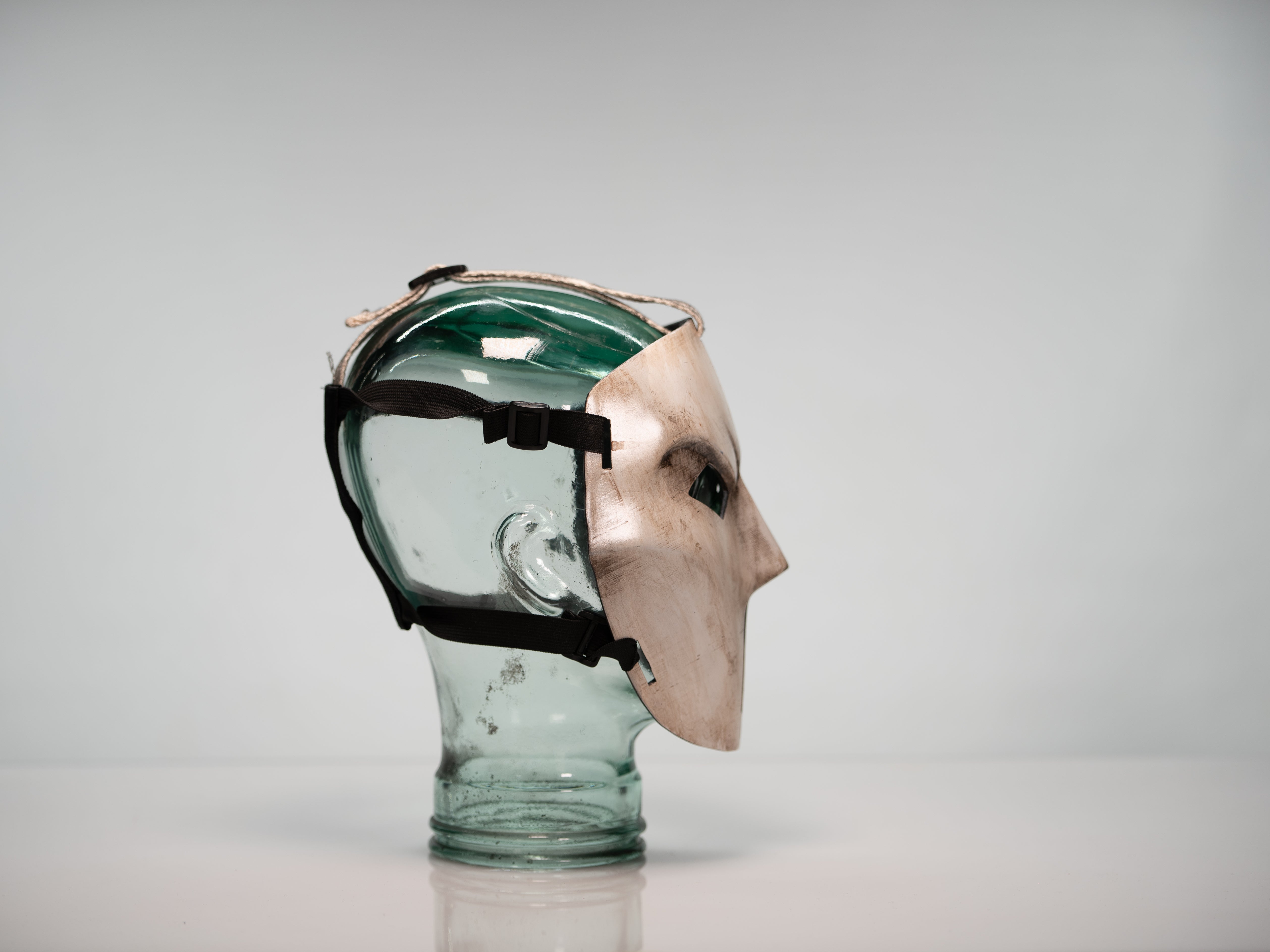 Casey Jones Mask dirty variant — worn on model showing fit and scale