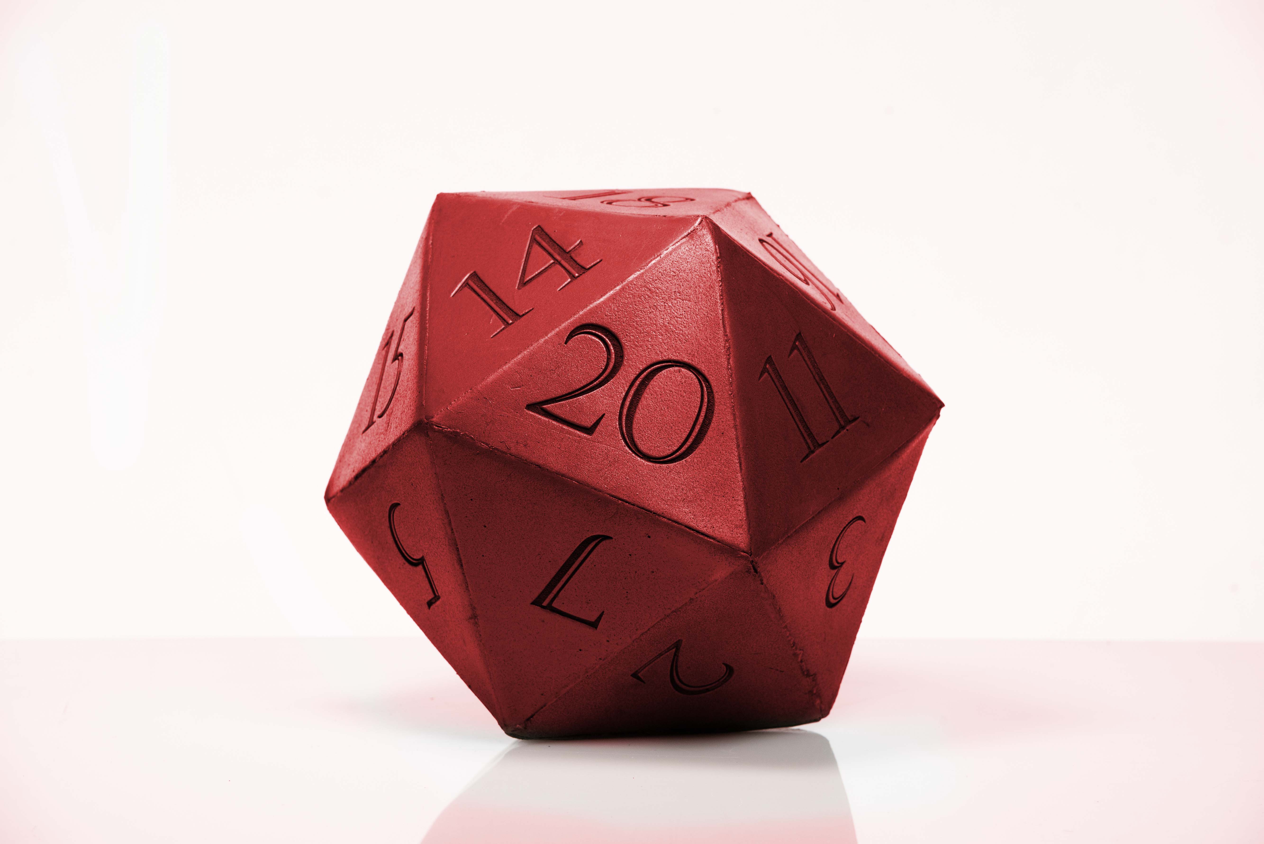 Dé géant D20, 25 cm de haut, accessoire de présentation