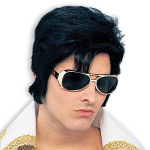 Rock & Roll sunglasses — black frames for Elvis or rockstar costumes