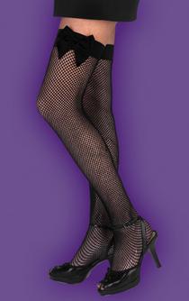 Thigh-high fishnet stockings with bow — Wicked Lady In Waiting accessory
