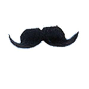 3" elegant mustache — self-adhesive, shown in black (available in black, brown, gray, blonde)