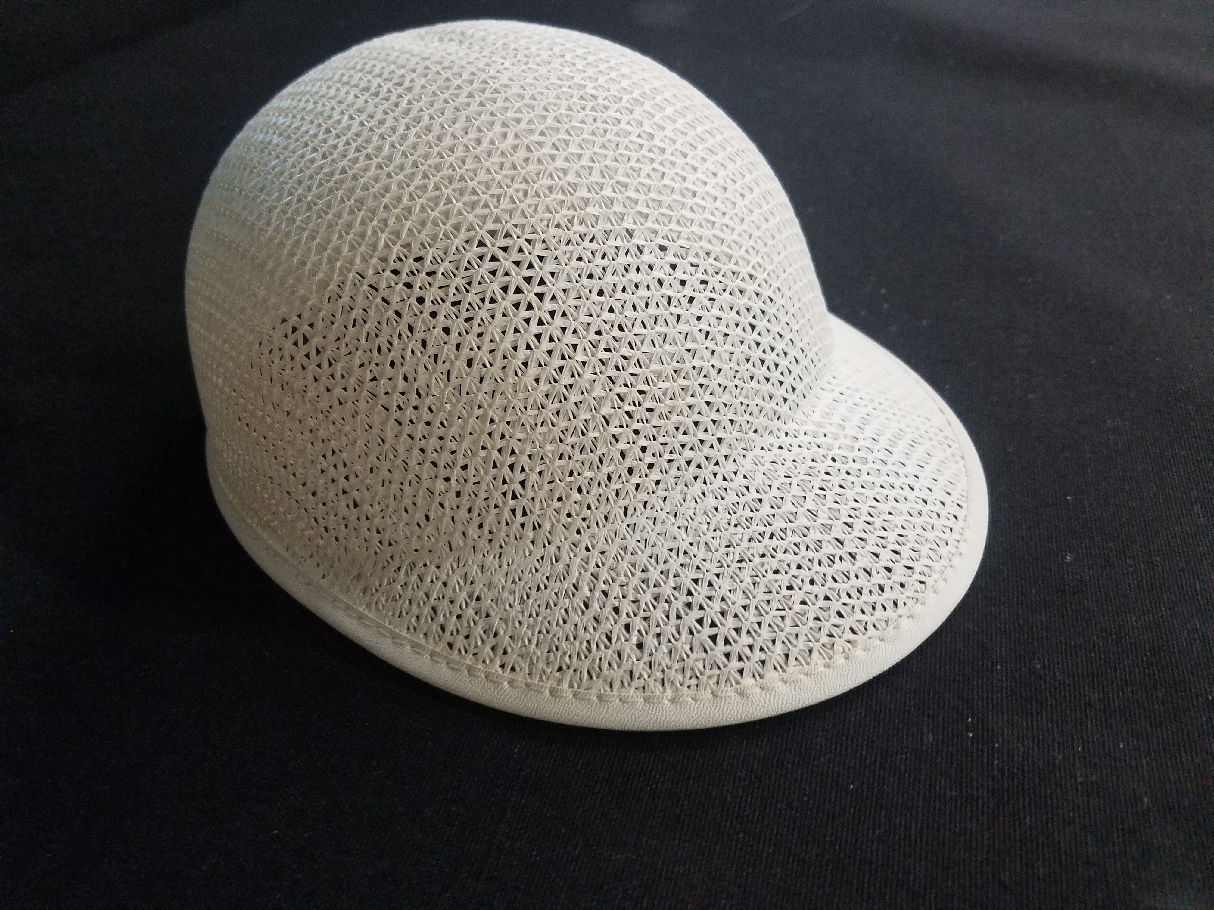 Jockey hat buckram frame — 4"H x 10"W, unpainted, ready to cover or decorate