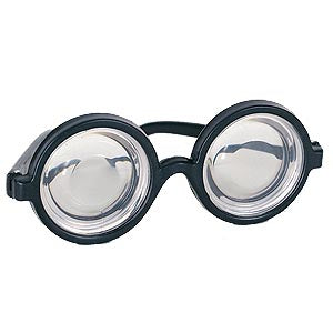 Bottle eyeglasses — thick round lenses, nerdy style, removable lenses for Harry Potter look