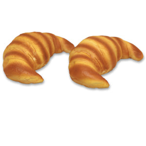 Croissant stage prop — realistic artificial pastry, approx. 4.5" long