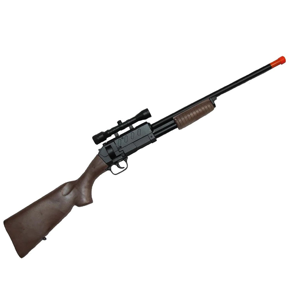 Adventurer toy rifle with scope — shoots 12-shot ring caps