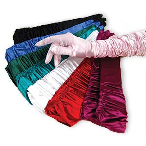 Shirred Satin Gloves