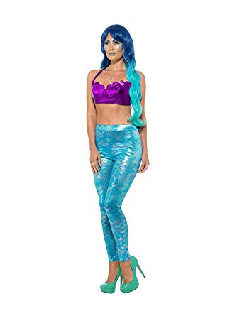 Mermaid leggings — adult costume, iridescent scale print