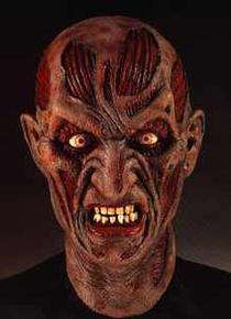 Freddy Krueger latex mask — exaggerated horror character, adult size