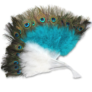 Marabou Fan W/Peacock