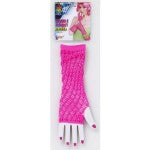 Double fishnet gloves — pink variant, one size fits most