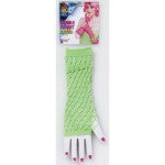 Double fishnet gloves — green variant, one size fits most