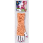 Double fishnet gloves — orange variant, one size fits most