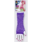 Double fishnet gloves — purple variant, one size fits most