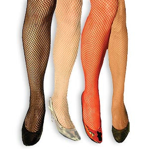 Black fishnet tights — seamless knit, one size fits most adults up to 5'10", 175 lbs