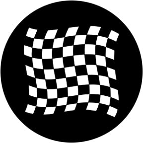 Rosco Chequered Flag 1 gobo — size B stainless steel disc for 6" ellipsoidal fixture