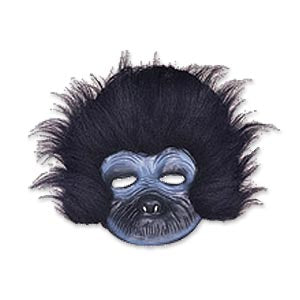 Plush gorilla mask — full face gorilla with elastic band, one size animal costume accessory
