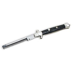 Switchblade comb — 5" closed, 8¾" open, spring-action release