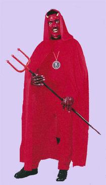 Red hooded cape costume — one size fits most adults, full-length red fabric