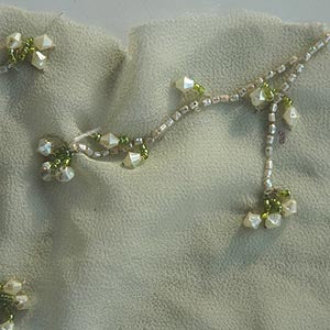 Green White Beads