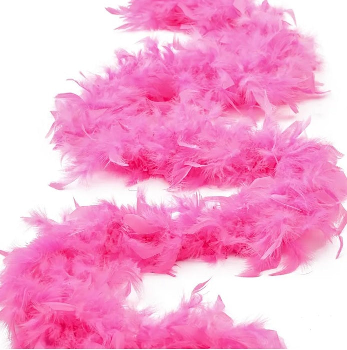 Flo Chandelle Boa — fluorescent hot pink, 2-yard feather boa