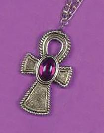 Cross medallion costume accessory — silver cross on 29-inch chain