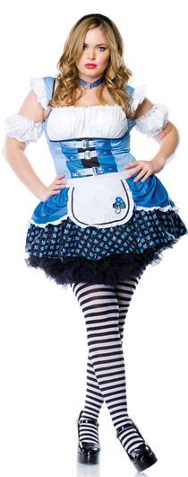 Sexy Magic Mushroom Alice costume — plus/extended size variant worn view