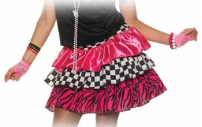 Falda rosa a capas de mujer 80's