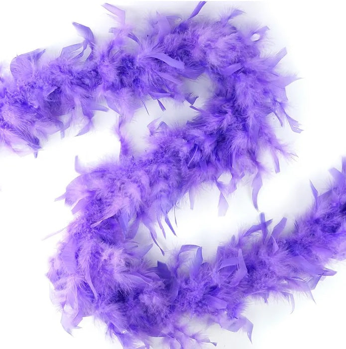 Lavender chandelle boa — alternate view, lightweight 40g, 2-yard piece