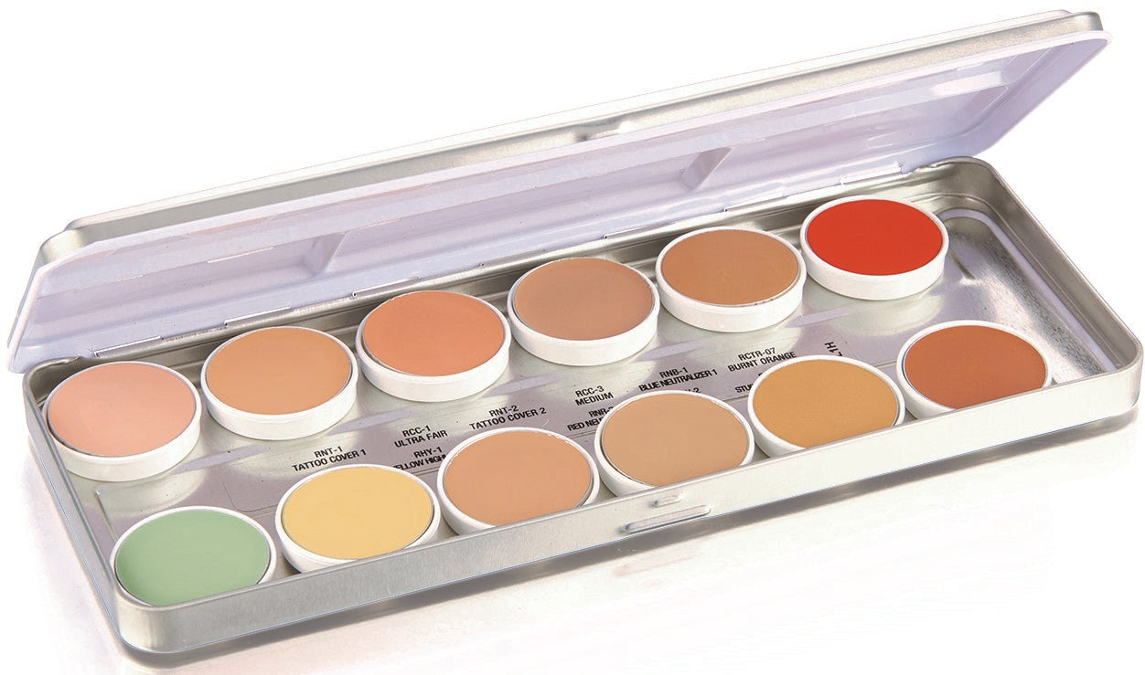 Refillable metal palette insert tray for LFP-12, shown empty on transparent background