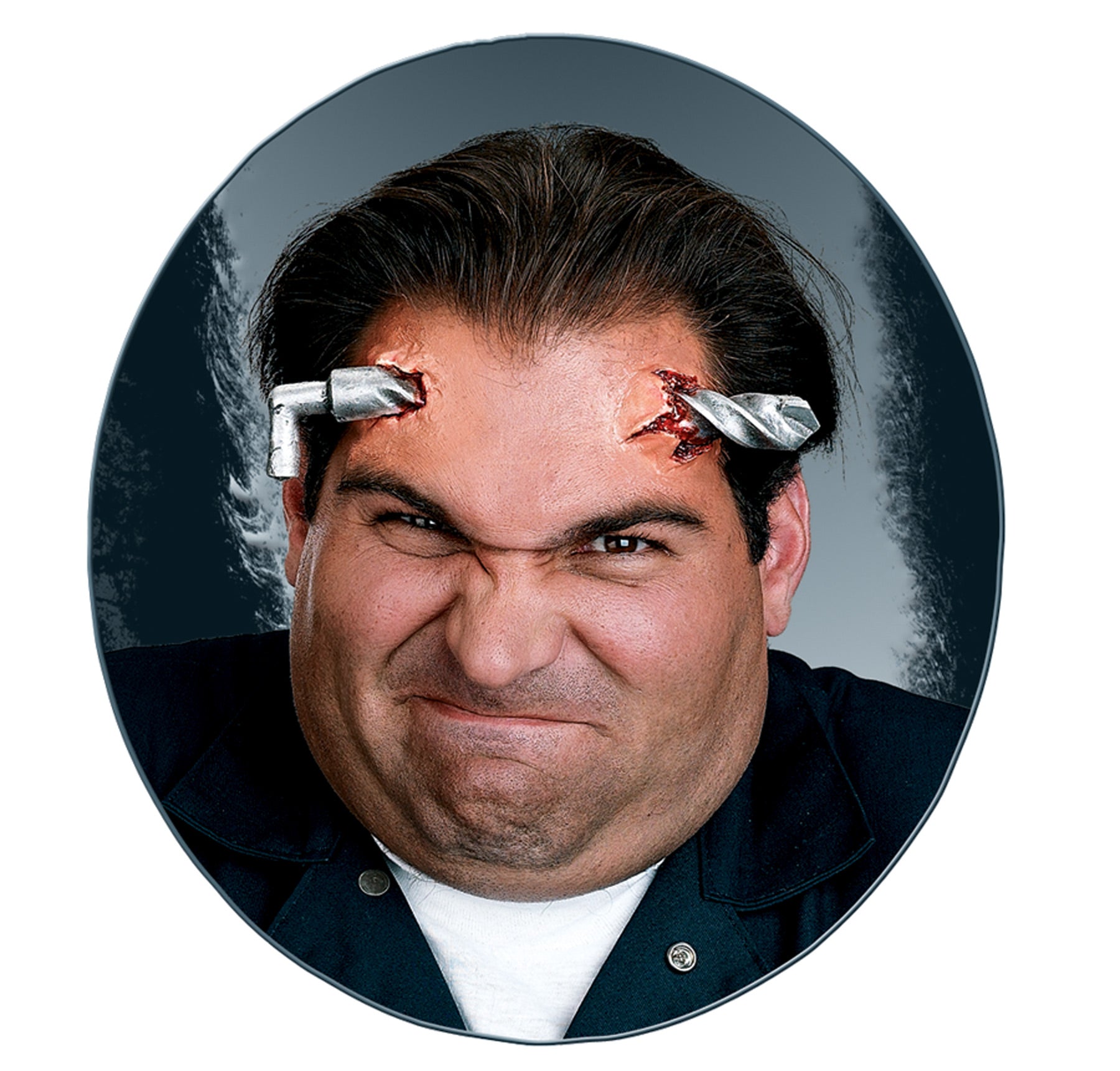 Screwed latex prosthetic — feathered edges, full-color packaging, spirit gum application