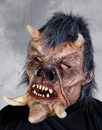 Daemon full over-the-head mask — Zagone Studios, attached fur, adult size