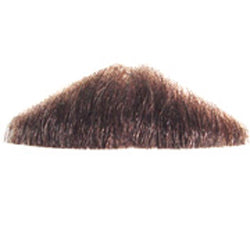 Triangle mustache — full bushy style, shown in available colors: black, blonde, brown, gray