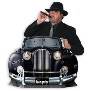 Gangster photo prop — cardboard stand-up for Vegas/gangster theme parties, 3'W x 25"H