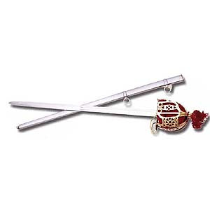Scottish sword stage prop — heavy metal blade with sheath, 41"L