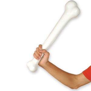 Giant bone stage prop — white plastic, 17"L, caveman or barbarian use