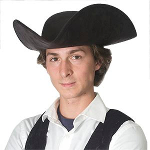 Faux Suede Tricorne Hat