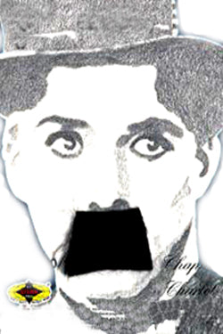 Chaplin mustache — black small square self-adhesive costume mustache