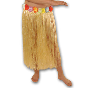 Hula Skirt with Flower Waistband