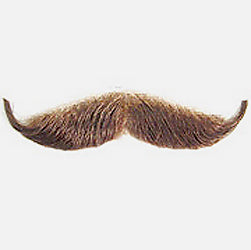 European Mustache — 4.5" synthetic, attaches with spirit gum or latex