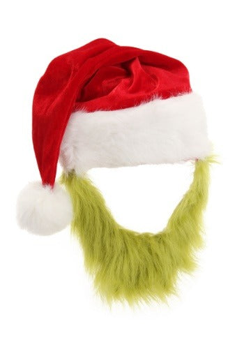 Gorro de peluche Grinch con barba