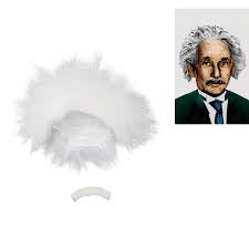 Einstein costume kit — wild white wig and white mustache
