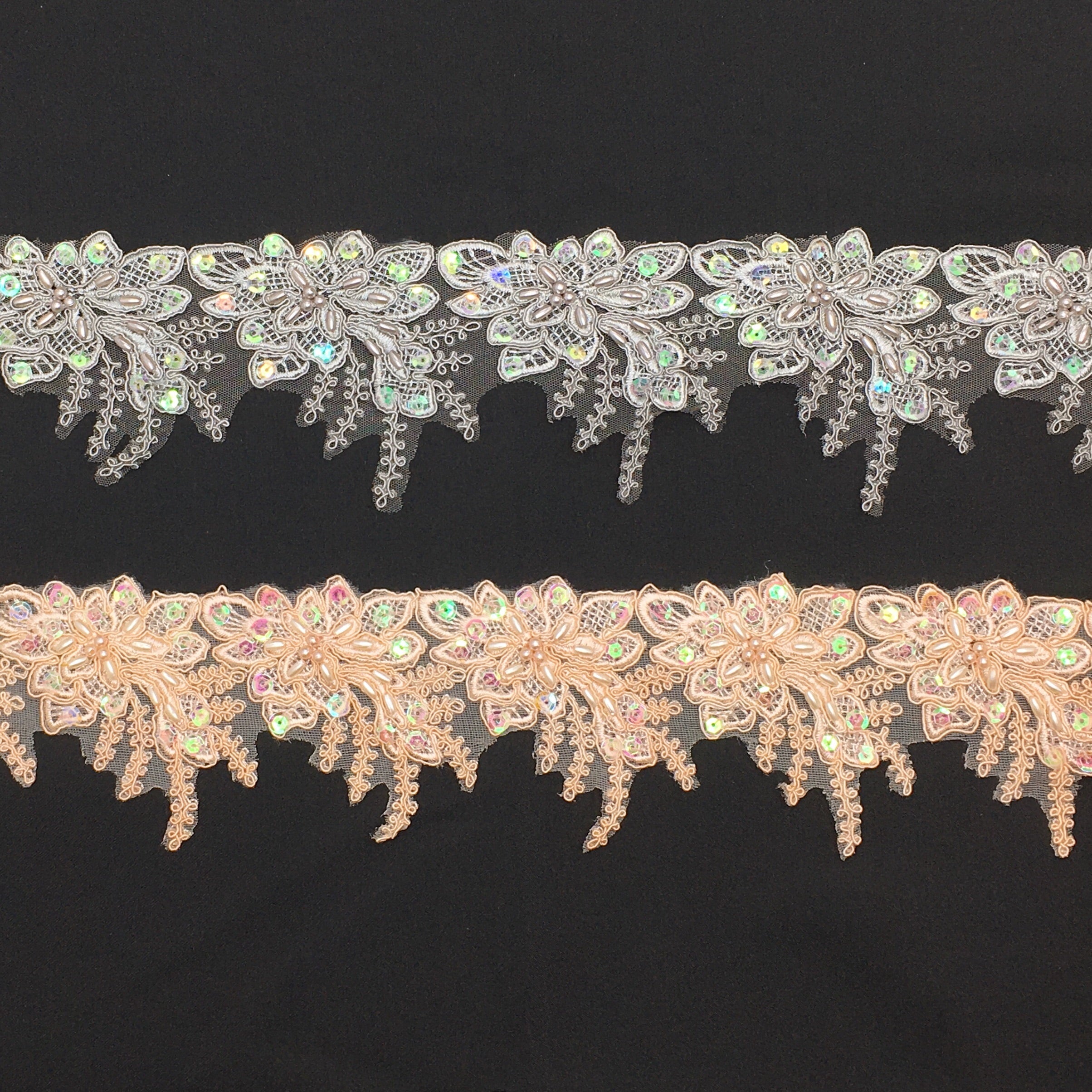 Embroidered Flower Trim