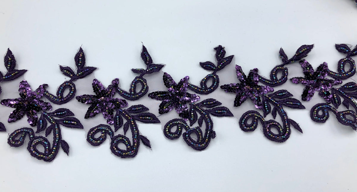 Flower vine trim swatch — Black