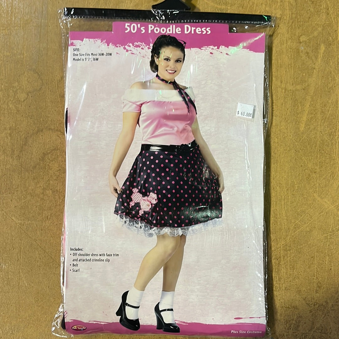 50s Rockabilly Plus Size Costume for Adults