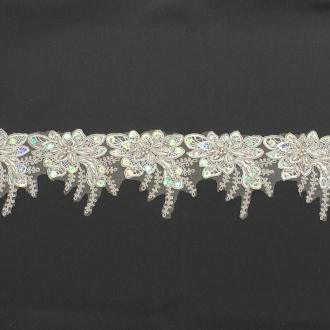 Embroidered Flower Trim