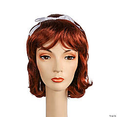 Deluxe Showgirl wig — auburn variant, styled view